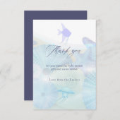 海のエレガント海をテーマにした男の子のシャワー サンキューカード (正面/裏面)