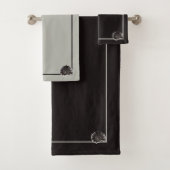 海のエレガント生活カタツムリ海の海の中性モノクロ バスタオルセット (インサイチュ)