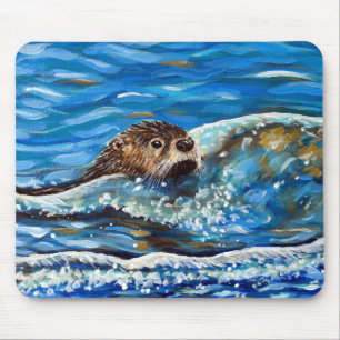 海のオター絵画ター マウスパッド