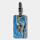 海のオター絵画ター ラゲッジタグ (正面縦)