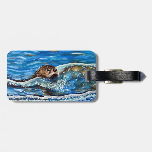 海のオター絵画ター ラゲッジタグ (裏面横)