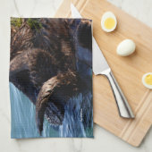 海のオッターの母親と昆布とパップ キッチンタオル (四つ折り)