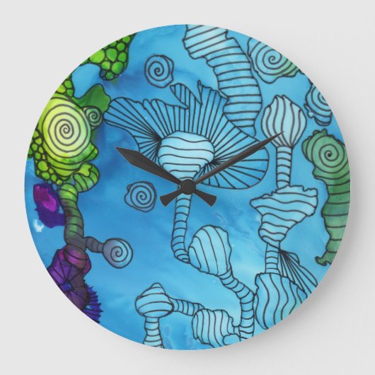 海のオデュッセイアの円形の時計 ラージ壁時計 (正面)