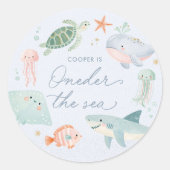 海のオネーダー 海洋 1歳の誕生日 ラウンドシール (正面)
