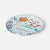 海のオレンジマーメイド1st誕生日の女の子 ペーパープレート (アングル)