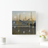 海のオート麦を通して スクエア壁時計 (ホーム)