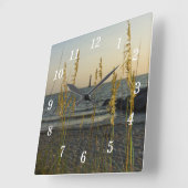 海のオート麦を通して スクエア壁時計 (傾斜)