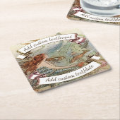 海のカスタムなパーティーの下のヴィンテージの人魚ドーバー スクエアペーパーコースター (アングル)