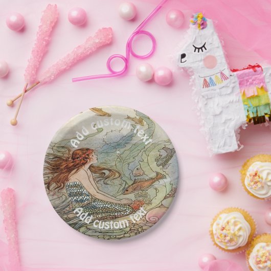海のカスタムなパーティーの下のヴィンテージの人魚ドーバー ペーパープレート (パーティー)