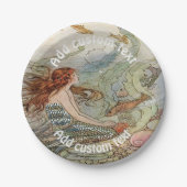 海のカスタムなパーティーの下のヴィンテージの人魚ドーバー ペーパープレート (正面)
