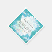 海のカスタム結婚式の下で スタンダードカクテルナプキン (角)