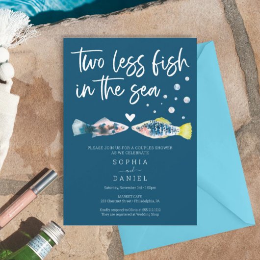 海のカップルでシャワーを浴びる魚が2匹少ない 招待状