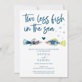 海のカップルで2つの少ない魚シャワー招待状 招待状 (正面)