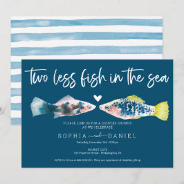 海のカップルで2つの少ない魚シャワー招待状 招待状