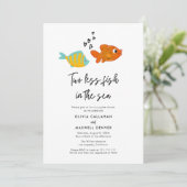 海のカップルで2匹の魚がシャワー招待状 招待状 (スタンド正面)