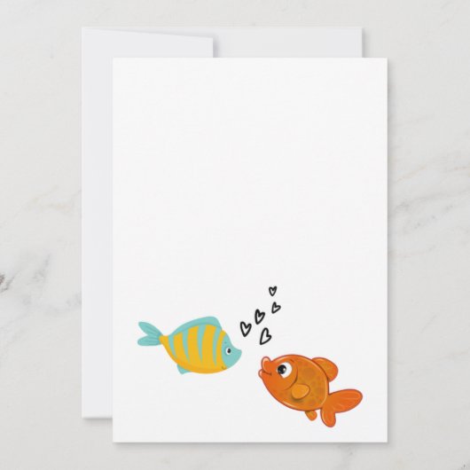 海のカップルで2匹の魚がシャワー招待状 招待状 (裏面)