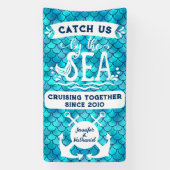 海のカップルのクルーズドアで我々をキャッチ 横断幕 (縦)