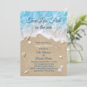 海のカップルのシャワーで青い2匹の魚を減らす 招待状 (スタンド正面)