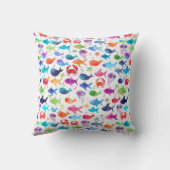 海のカニの下の虹のパーソナライズされた水色 クッション (裏面)