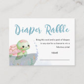 海のカメちゃん ピンクのベビーシャワー おむつくじ エンクロージャーカード (正面)