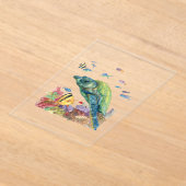 海のカメと魚たち アクリル招待状 (レイダウン)