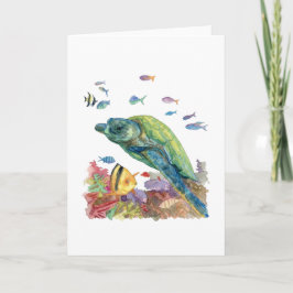 海のカメと魚たち  カード
