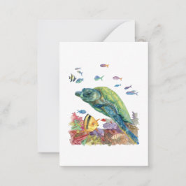 海のカメと魚たち  ノートカード