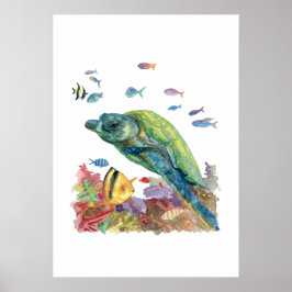 海のカメと魚たち  ポスター