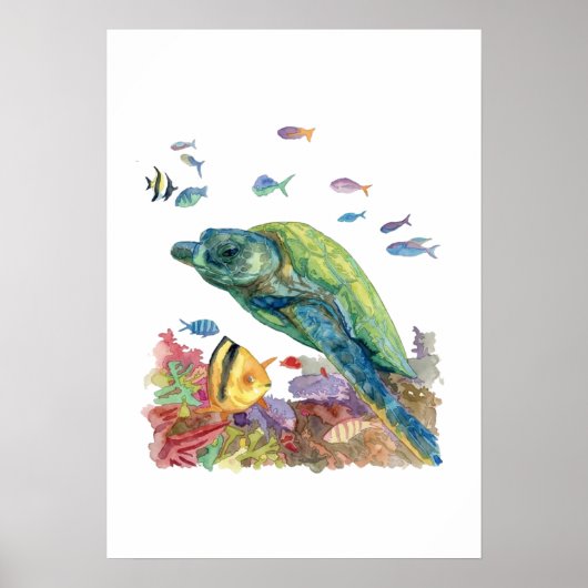 海のカメと魚たち ポスター (正面)