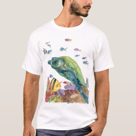 海のカメと魚たち  Tシャツ