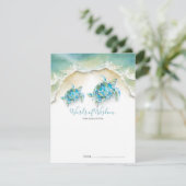 海のカメの赤ちゃんシャワー封筒カード (スタンド正面)