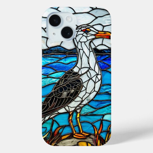 海のカモメのステンドグラスアート Case-Mate iPhoneケース (裏面)