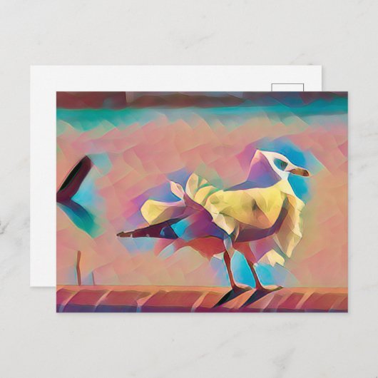 海のカモメの芸術の挨拶 ポストカード (正面/裏面)