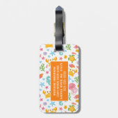 海のカラフル子供の下で荷物タグ ラゲッジタグ (裏面縦)