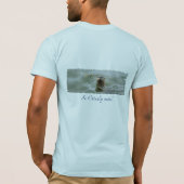 海のカワウソアンチ公害Tシャツ Tシャツ (裏面)
