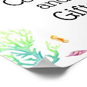 海のカードとギフトのサインの下で ポスター (角)