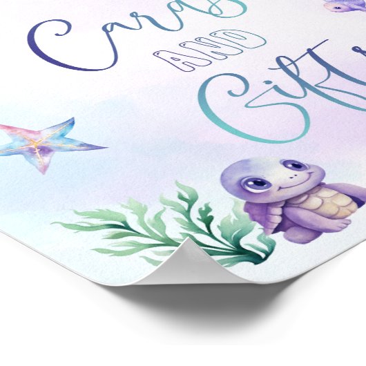 海のカードとギフトの下の人魚 ポスター (角)