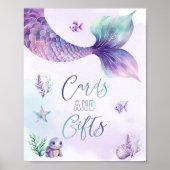 海のカードとギフトの下の人魚 ポスター (正面)