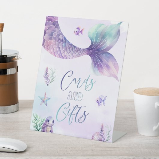 海のカードとギフトの下の人魚 台座サイン (インサイチュ)