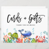 海のカードとギフトの看板の下の水色 (正面/裏面)