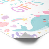 海のカードとプレゼントの誕生日パーティーの下で ポスター (角)