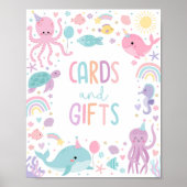 海のカードとプレゼントの誕生日パーティーの下で ポスター (正面)