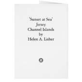 海のカードの夕日 (裏面)