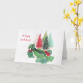 海のガラスのクリスマス カード (黄色い花)