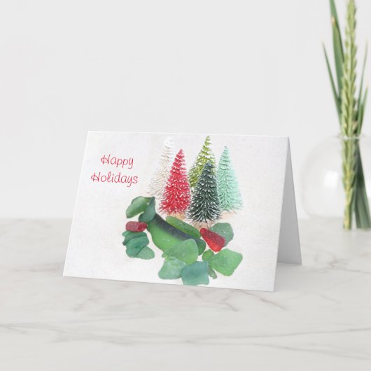 海のガラスのクリスマス カード (正面)