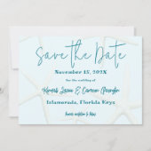 海のガラスの緑のヒトデは日付カードを保存 案内状 (正面)