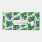 海のガラスの青にスミレ デスクマット (キーボード&マウス)