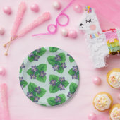 海のガラスの青にスミレ ペーパープレート (パーティー)