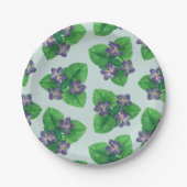 海のガラスの青にスミレ ペーパープレート (正面)