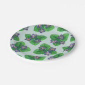 海のガラスの青にスミレ ペーパープレート (アングル)